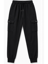 Jogger Cargo Negro — Algodón Franela | Rib en Bota | Hombre | ENKI 5