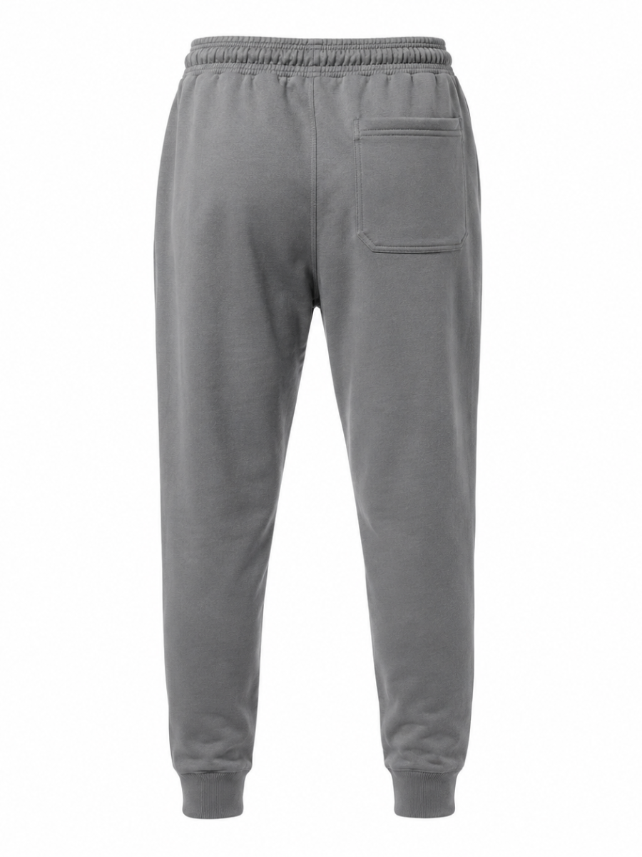 Jogger French Terry Gris Oscuro Hombre ENKI — Vista posterior