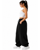 Jogger Oversized Mujer Negro Franela Deli 2