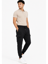 Jogger Cargo Negro — Algodón Franela | Rib en Bota | Hombre | ENKI 4
