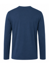 Polo Cuello Redondo Manga Larga Azul Navy Algodón Jersey Hombre 6