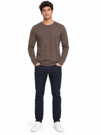 Polo Cuello Redondo Manga Larga Topo Algodón Jersey Hombre