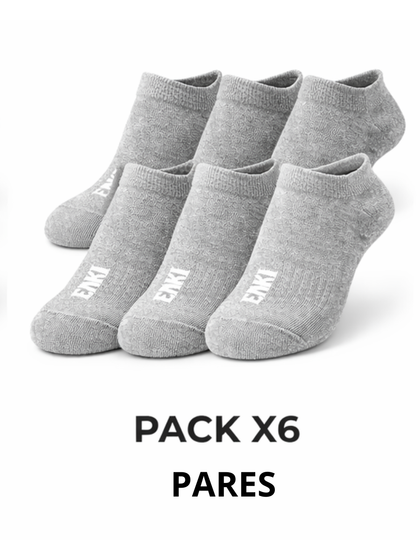 Pack x6 Medias Deportivas Grises — Algodón | Hombre | ENKI