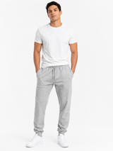 Pantalón Jogger Hombre Gris Melange Franela 2