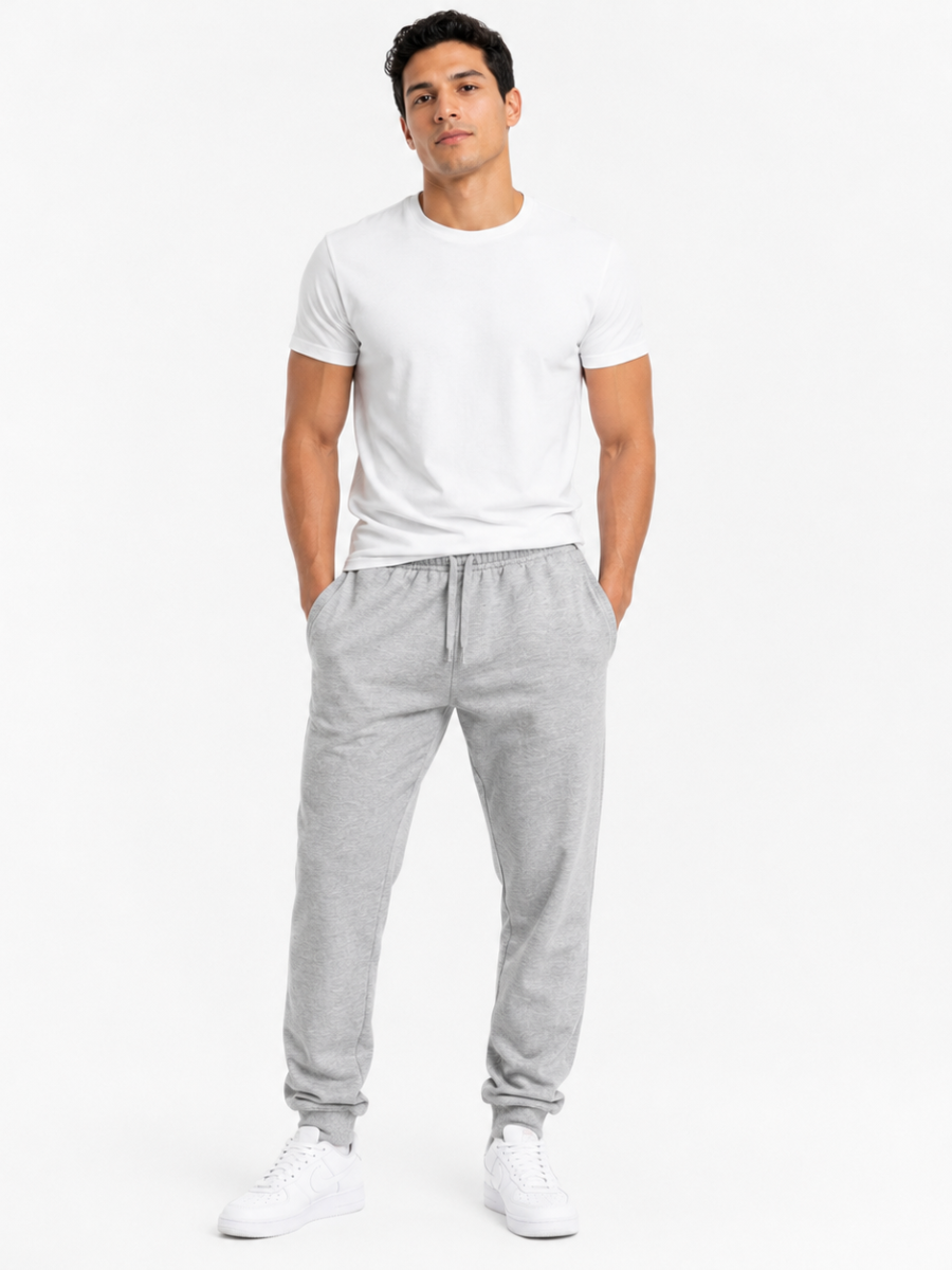 Pantalón Jogger Hombre Gris Melange Franela
