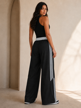 Pantalón Deportivo Parachute Tela Nova Mujer | Franjas Laterales Bicolor | ENKI 8