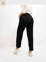 Pantalón Chalis Mujer Negro - Tela Ligera y Caída Fluida 3