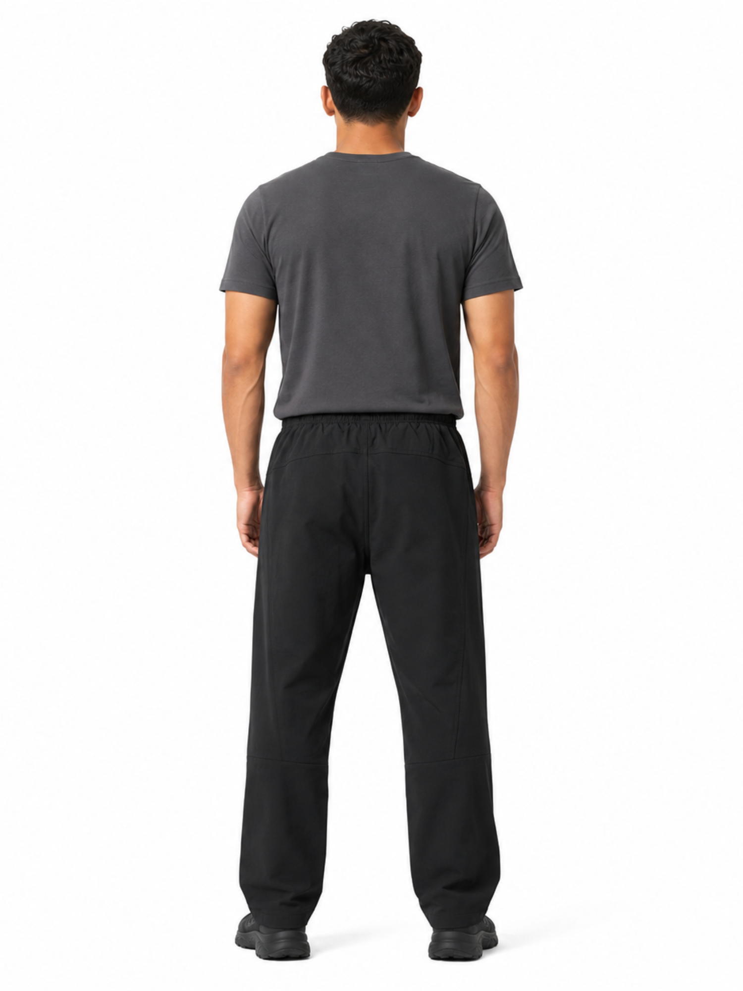Pantalón deportivo recto hombre NEGRO detalle de malla interna