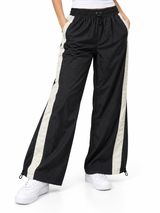 Pack x2 Pantalón Aura Oversized Mujer | Tela Mojada Hueso y Negro 5