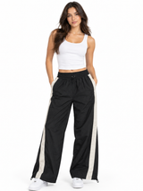 Pack x2 Pantalón Aura Oversized Mujer | Tela Mojada Negro y Gris 2