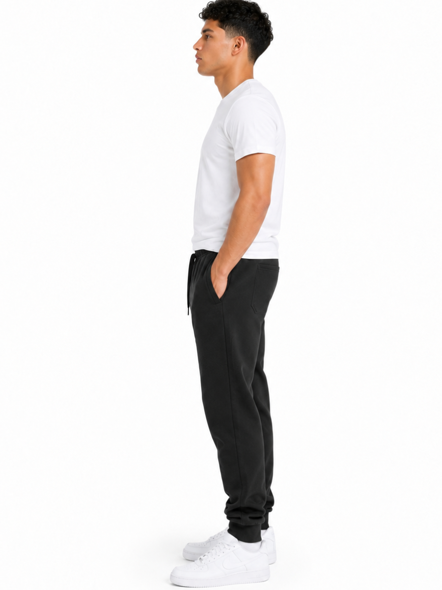 Pantalón Jogger Hombre Negro Franela