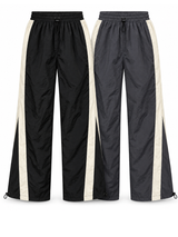 Pack x2 Pantalón Aura Oversized Mujer | Tela Mojada Negro y Gris 1