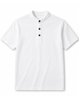 Polo Cuello Mao Blanco Algodón Jersey Hombre 6
