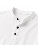 Polo Cuello Mao Blanco Algodón Jersey Hombre 4