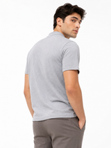 Polo Cuello Mao Gris Melange Algodón Jersey Hombre 3