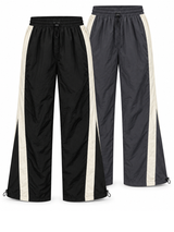 Pack x2 Pantalón Edge Line Baggy Tela Mojada para Hombre | Negro y Gris 1