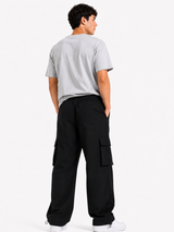 Pantalón Cargo Oversized Negro — Tela Nova | Hombre | ENKI 3