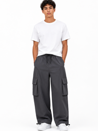Pantalón Cargo Oversized Gris Oscuro — Tela Nova | Hombre | ENKI