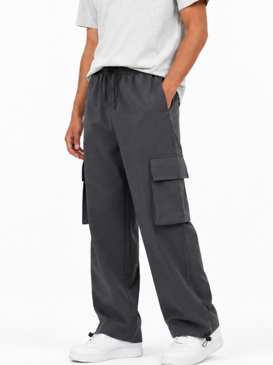 Pantalón Cargo Oversized Gris Oscuro — Tela Nova | Hombre | ENKI