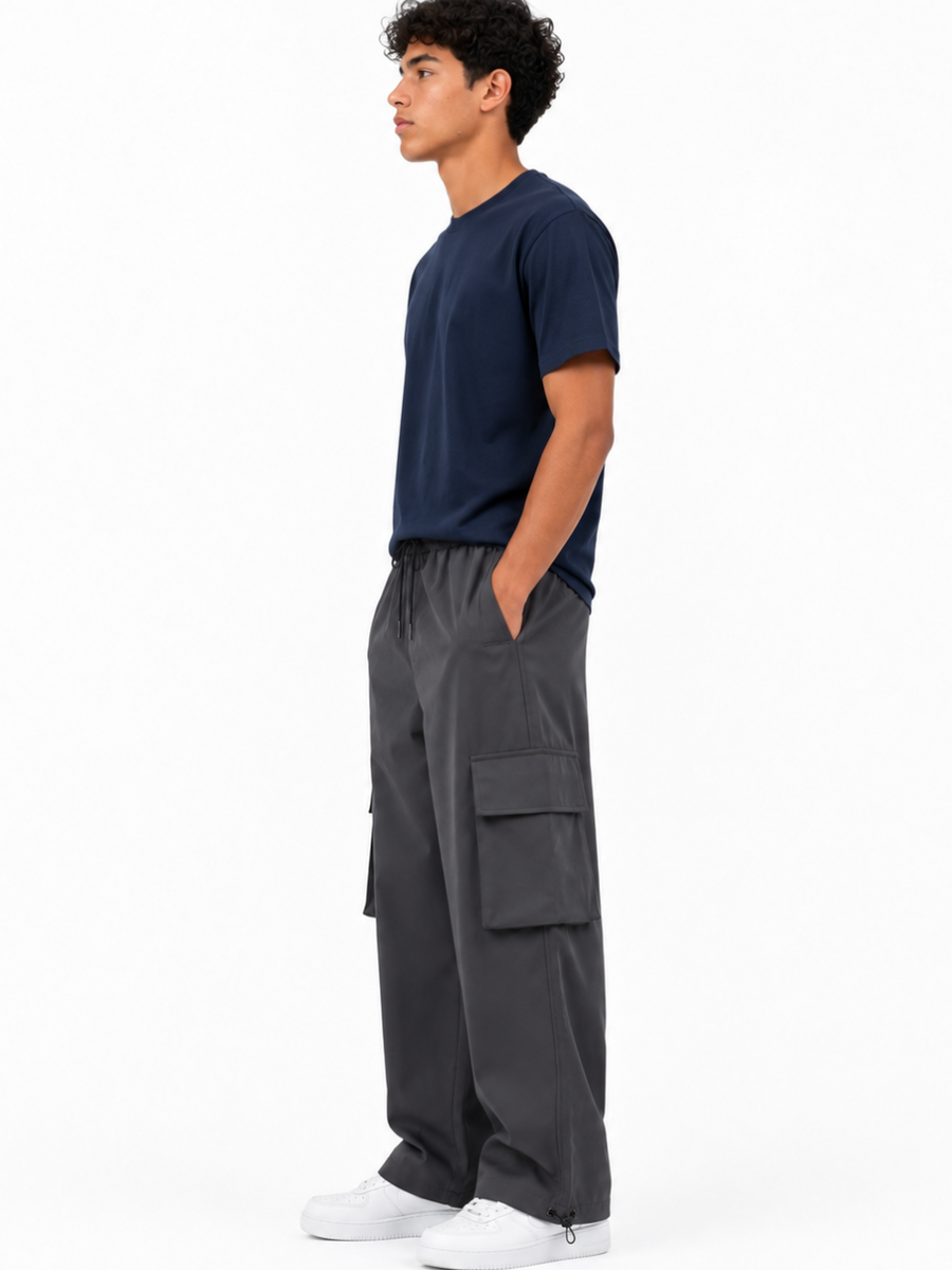 Pantalón Cargo Oversized Gris Oscuro — Tela Nova | Hombre | ENKI