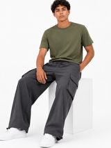 Pantalón Cargo Oversized Gris Oscuro — Tela Nova | Hombre | ENKI 4