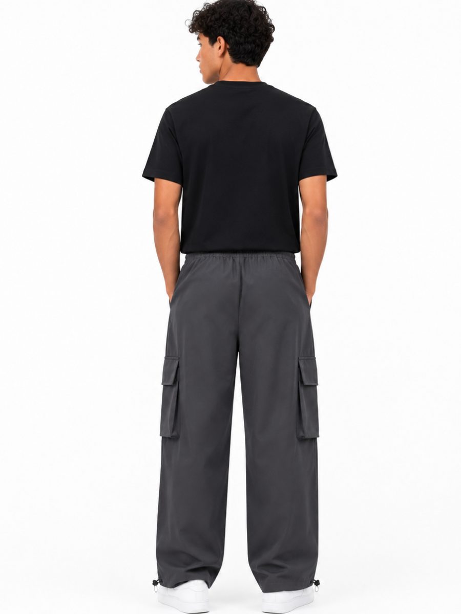 Pantalón Cargo Oversized Gris Oscuro — Tela Nova | Hombre | ENKI