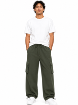 Pantalón Cargo Oversized Verde Militar — Tela Nova | Hombre | ENKI 4
