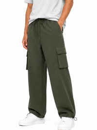 Pantalón Cargo Oversized Verde Militar — Tela Nova | Hombre | ENKI