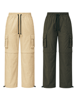 Pantalón Cargo Convertible Parachute para Mujer | Pack x2 Beige + Verde Militar | Tela Mojada 1
