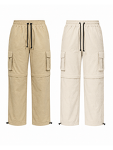 Pantalón Cargo Convertible Tela Mojada Mujer Pack x2 | Beige y Hueso | Parachute Fit 1