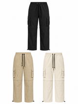 3Pack Pantalón Cargo Convertible para Mujer | Parachute Beige Negro Hueso 1