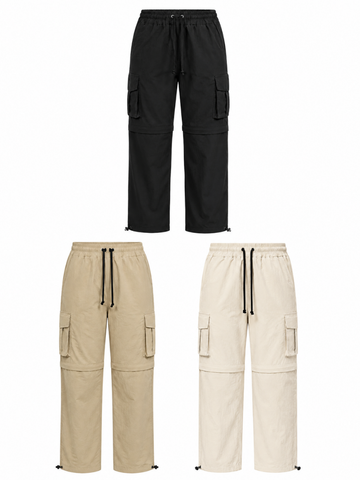 3Pack Pantalón Cargo Convertible para Mujer | Parachute Beige Negro Hueso