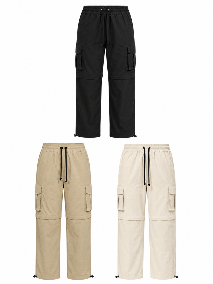 3Pack Pantalón Cargo Convertible para Mujer | Parachute Beige Negro Hueso