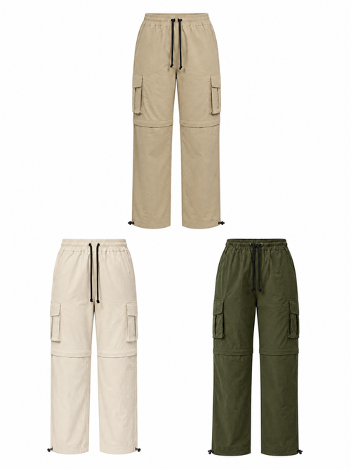 Pantalón Cargo Convertible Mujer colores Beige Hueso Verde Militar – ENKI ModaStyle