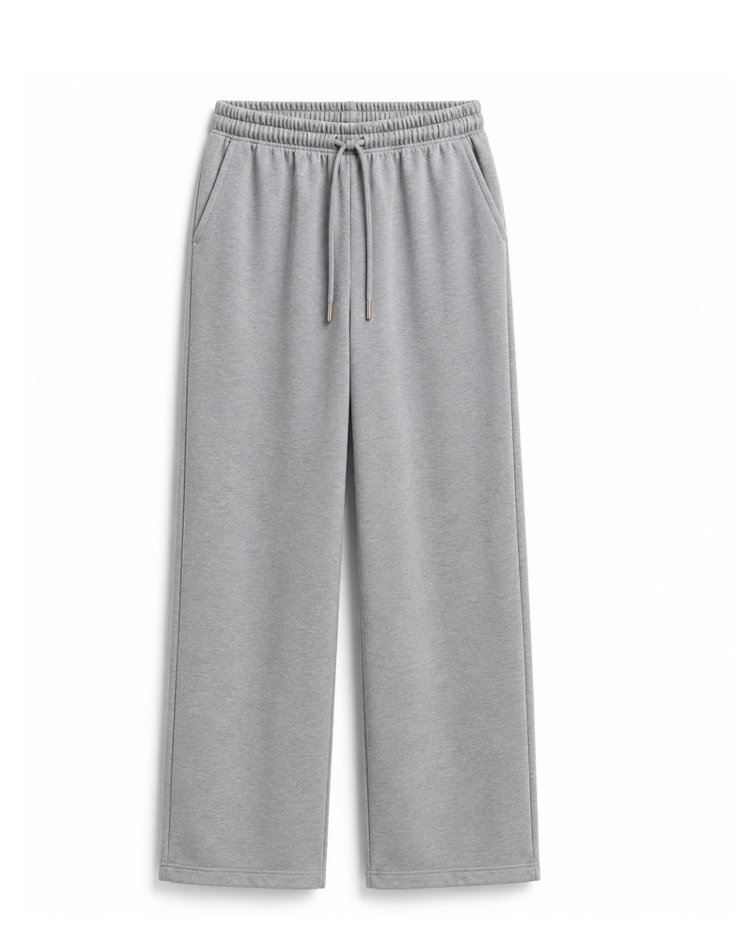 Pantalón Palazzo Melange Gris — Algodón Franela | Pierna Ancha | Mujer | ENKI
