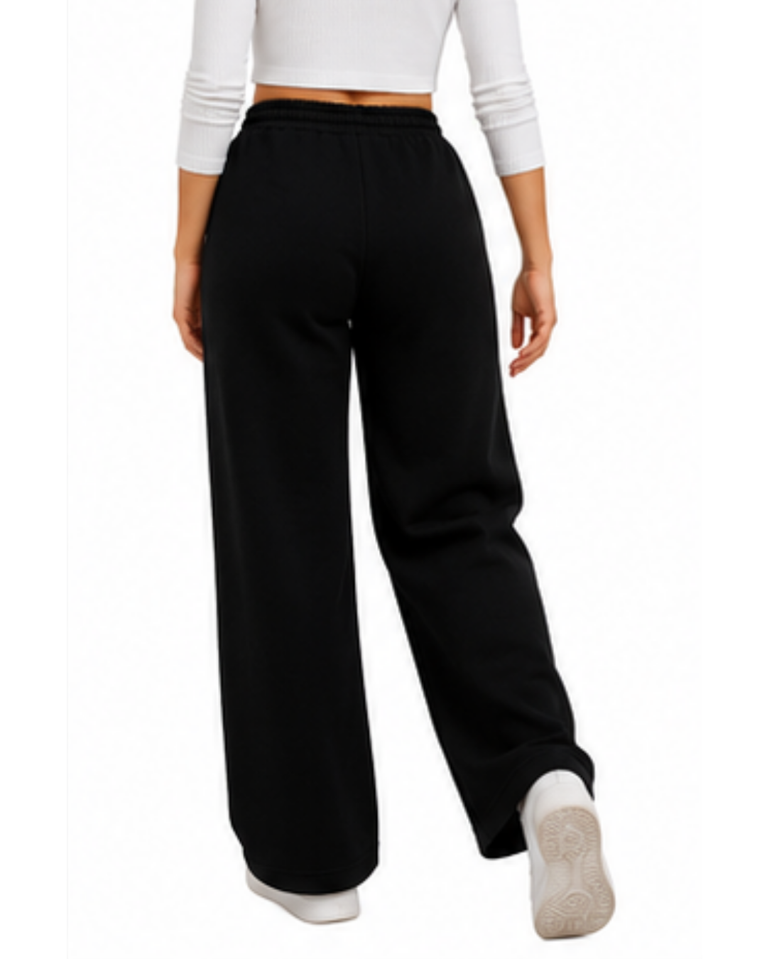 Pantalón Palazzo Negro — Algodón Franela | Pierna Ancha | Mujer | ENKI