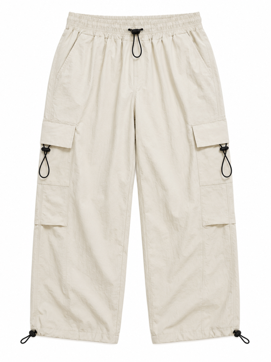 Pantalón Parachute Hueso — Tela Mojada | Regulador en Bota | Hombre | ENKI