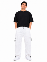 Pantalón Parachute Blanco — Tela Mojada | Regulador en Bota | Cargo | Hombre | ENKI 1