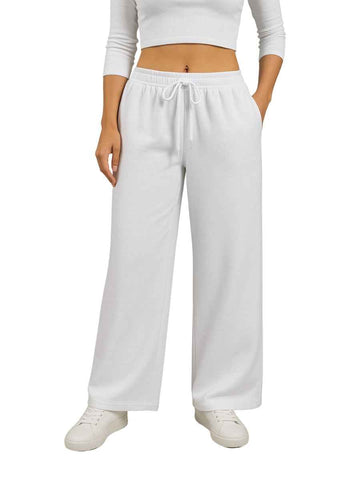 Pantalón Palazzo Mujer Franela Cintura Elástica para un Estilo Cómodo y Chic