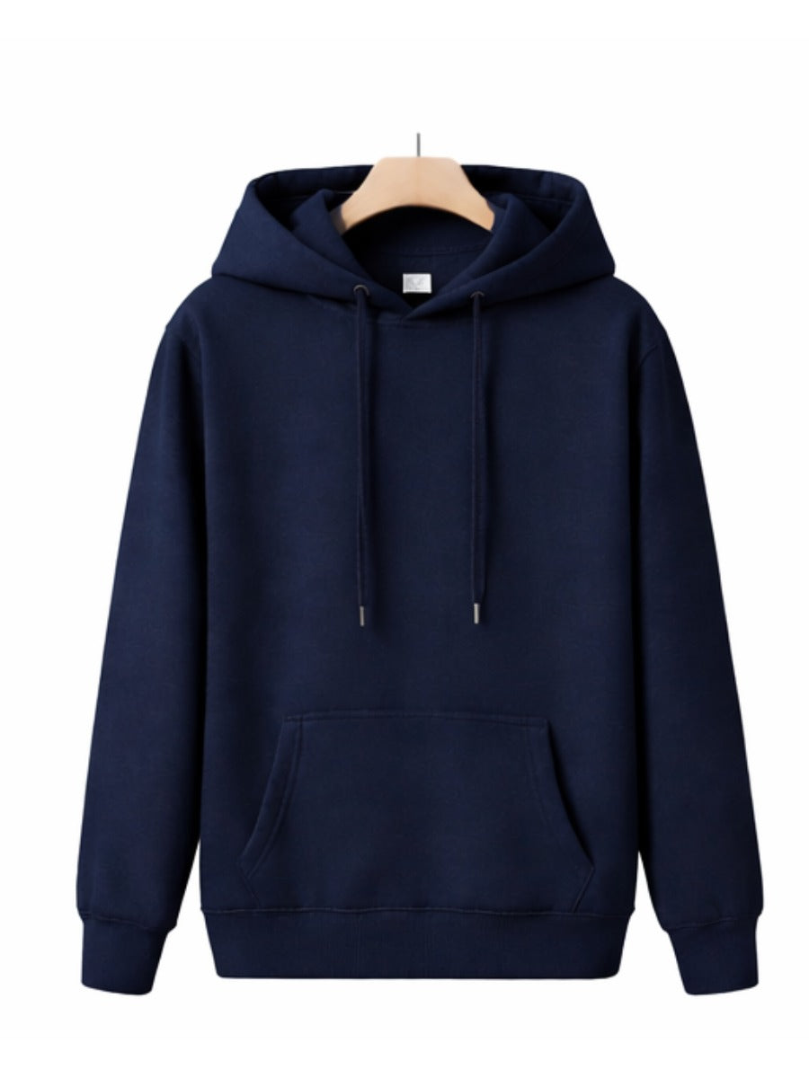 Polera Hombre Azul Navy Franela 20/1 Premium Hoodie Casual Urbano ENKI ModaStyle