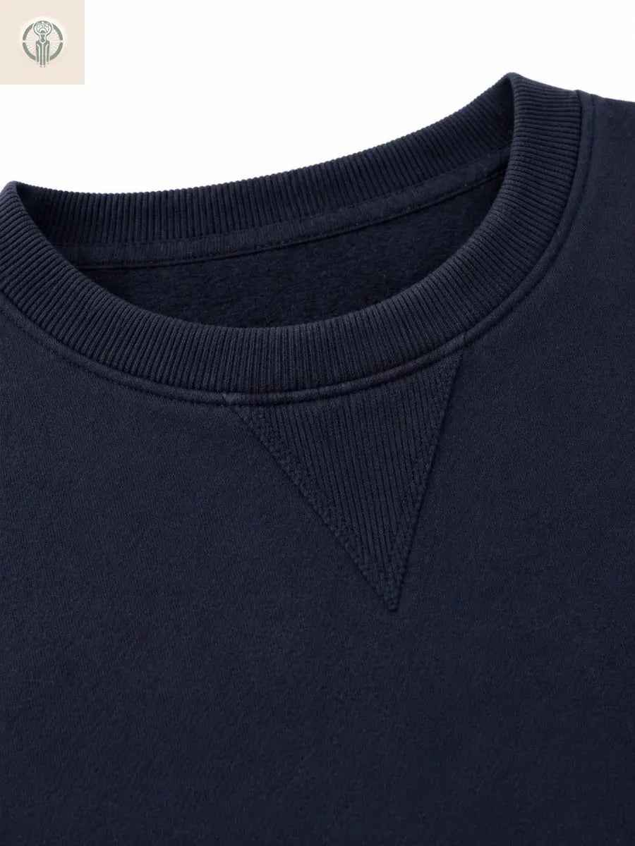 Polera Hombre Azul Marino Algodón Franela Cuello Redondo