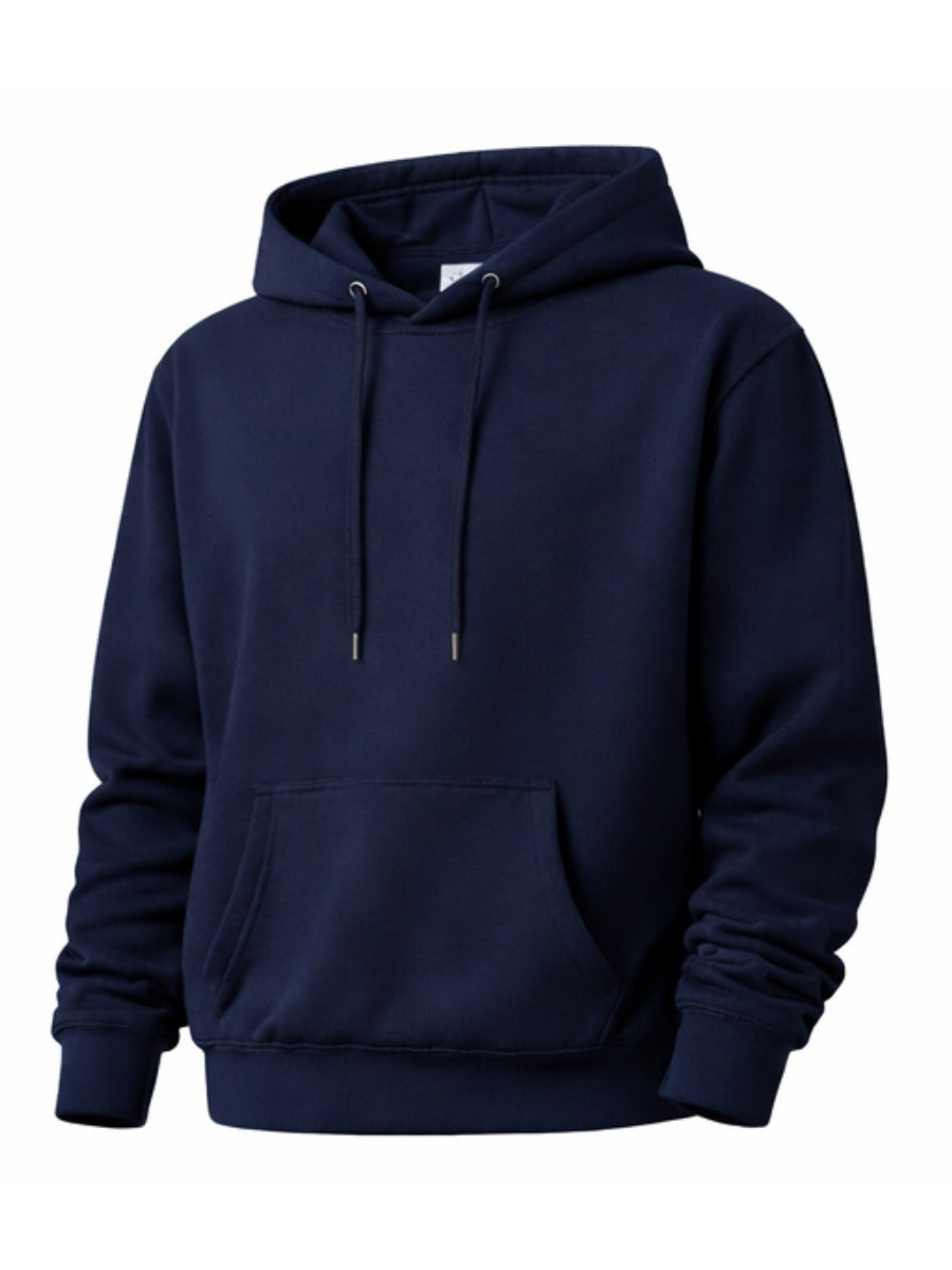 Polera Hombre Azul Navy Franela 20/1 Premium Hoodie Casual Urbano ENKI ModaStyle