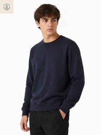 Polera Hombre Azul Marino Algodón Franela Cuello Redondo