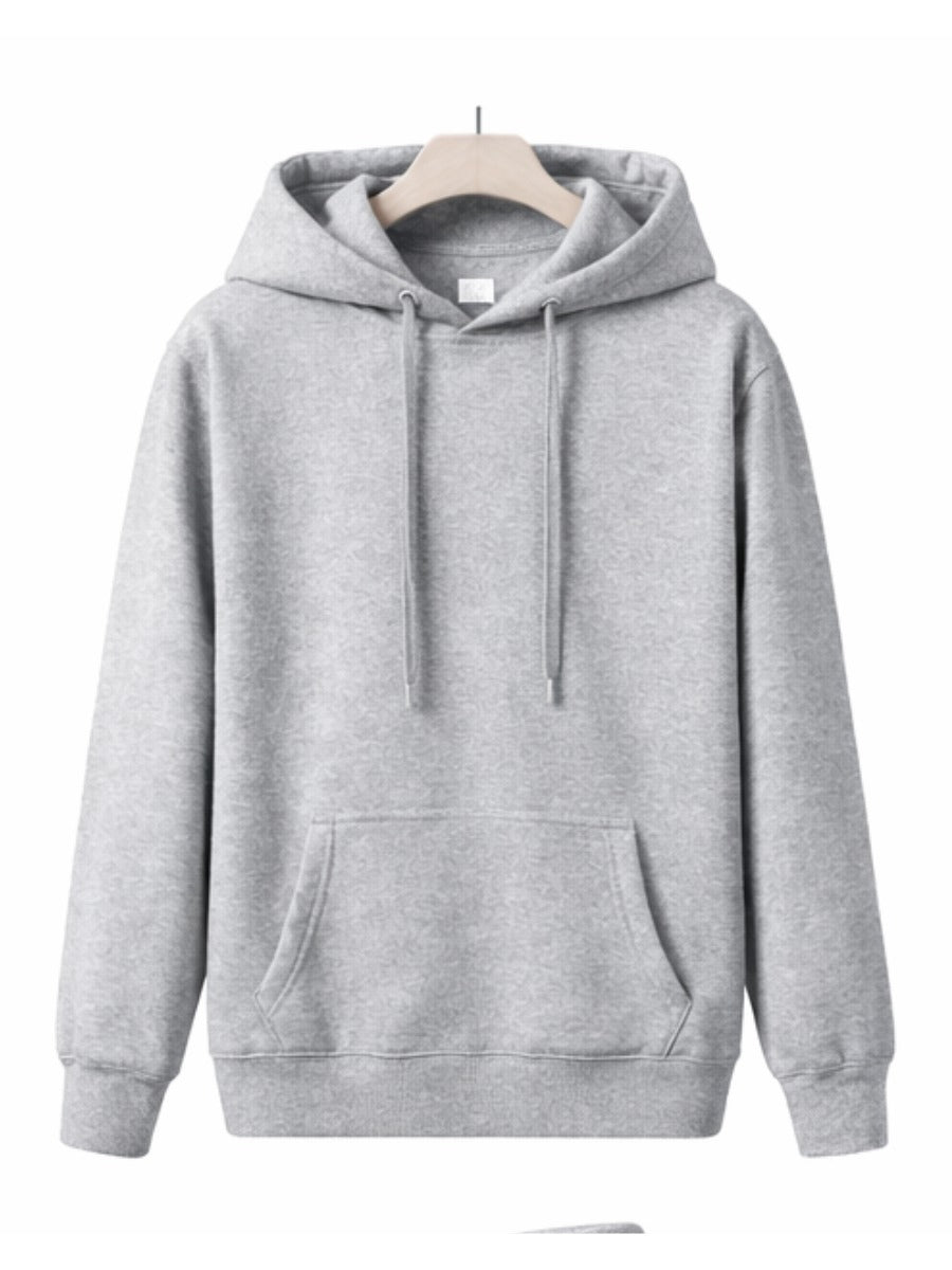 Polera Hombre Gris Melange Franela 20/1 Hoodie Casual Urbano ENKI ModaStyle