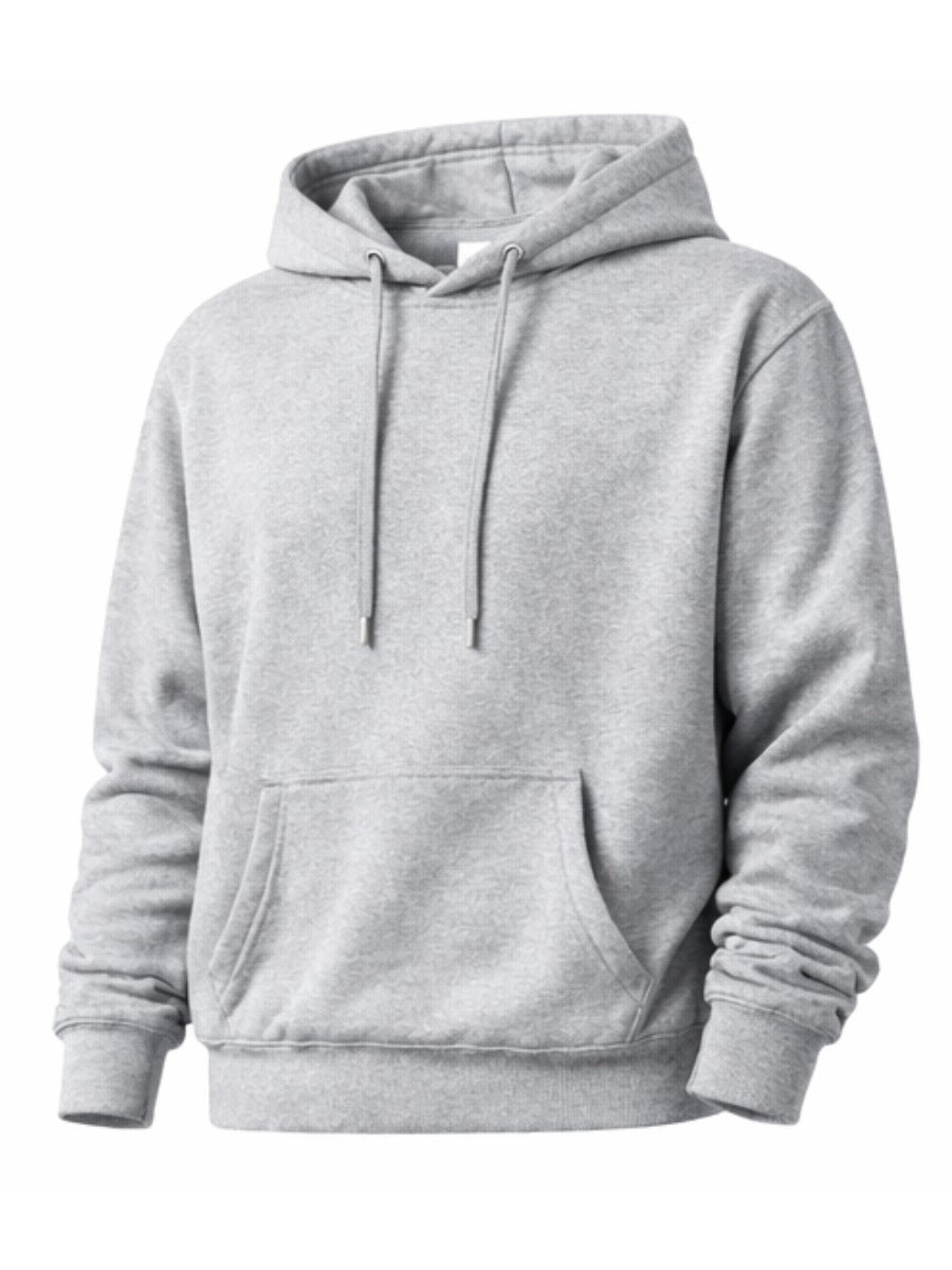 Polera Hombre Gris Melange Franela 20/1 Hoodie Casual Urbano ENKI ModaStyle