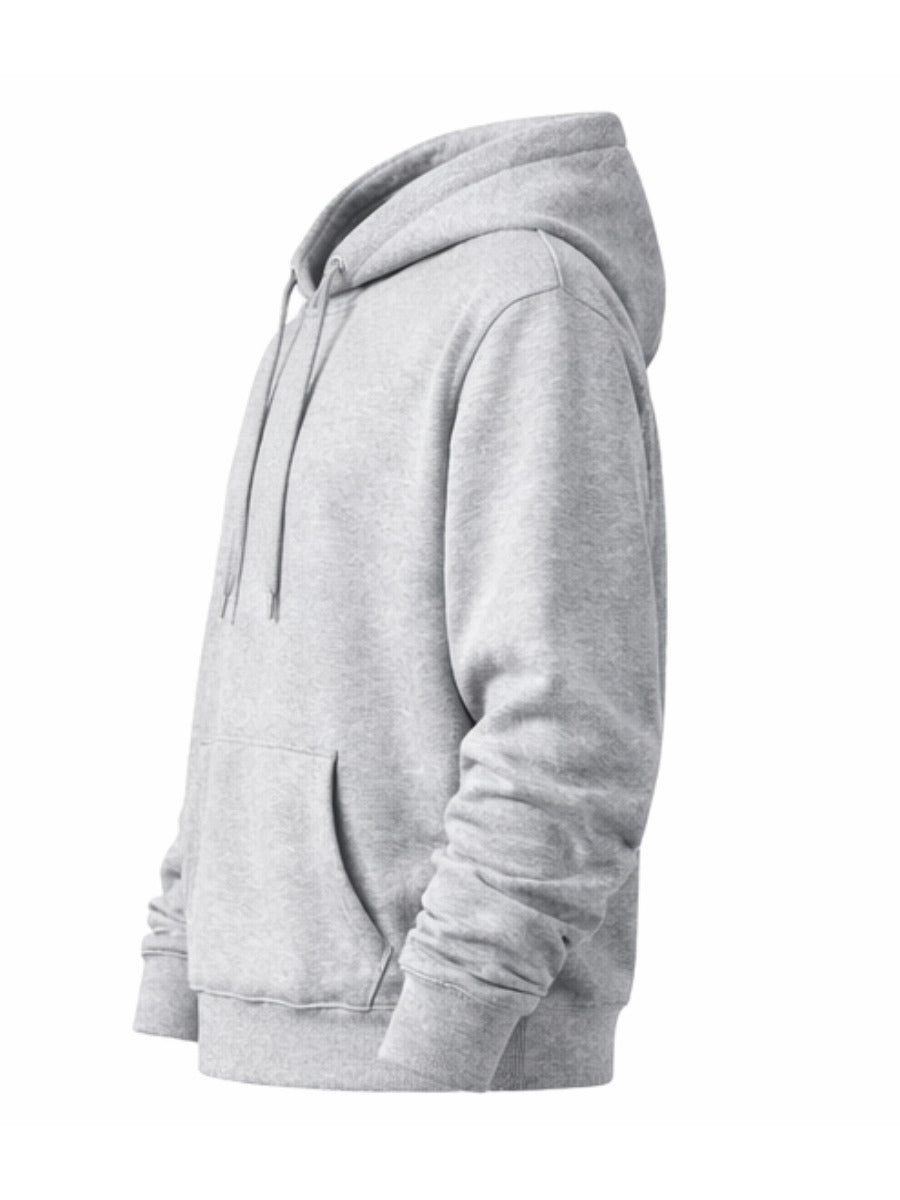 Polera Hombre Gris Melange Franela 20/1 Hoodie Casual Urbano ENKI ModaStyle