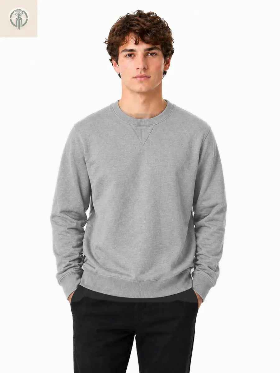 Polera Hombre Melange Algodón Franela Cuello Redondo