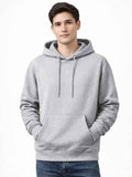 Polera Hoodie Hombre Gris Melange Franela Premium Casual Urbano