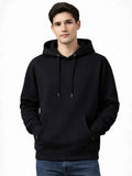 Polera Hoodie Hombre Negra Franela Premium Básico Urbano