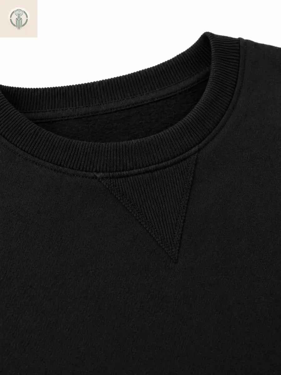 Polera Hombre Negro Algodón Franela Cuello Redondo